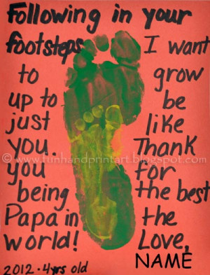 ... Footsteps Craft would be exciting for my son to make for Father’s