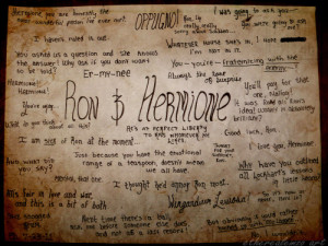 tripjinxpotter:Ron and Hermione quotes.
