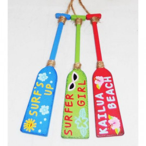 ... Beach Party Tropical Boat Paddles with Surf Sayings Christmas Ornament