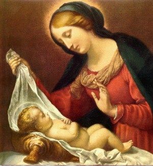 Mother mary and baby jesus pic image