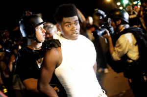... against the shooting of Michael Brown, in Ferguson, Missouri Aug. 19