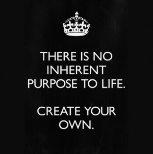 There is no inherent purpose to life. Create your own.