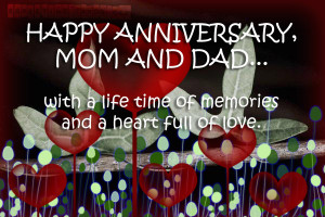 happy anniversary mom and dad with heart full of love greeting card