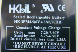 Details about HKBIL Sealed Rechargeable Battery 6.75-7.50V HK-3FM4.5
