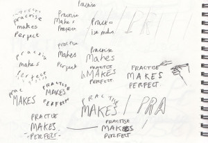 Practice Makes Perfect Illustrated Quote