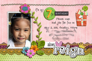 7th Birthday Invitation Layout