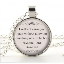 Necklaces / Pendants > Bible Verse Isaiah 66:9 Quote Pendant