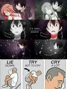 ... anim sowrd art online sad anime couples sword art online art cri