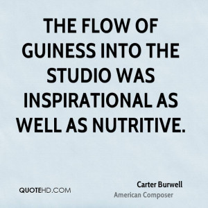 The flow of Guiness into the studio was inspirational as well as ...