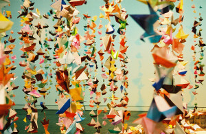 fortune tellers, garland, hanging, origami, paper, paper crane, paper ...