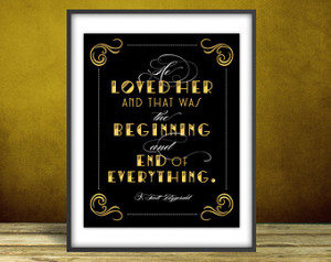 Scott Fitzgerald - The Great Gatsby Quote Print, Printable art wall ...