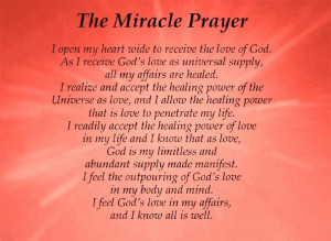 The Miracle Prayer ~ Blessing Quote