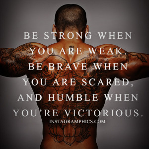 ... Be Strong When You Are Weak Fitness Quote graphic from Instagramphics