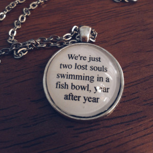 Wish you were here lyric necklace- pink floyd lyric quote necklace