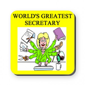 funny joke secretary secretaries Square Coaster