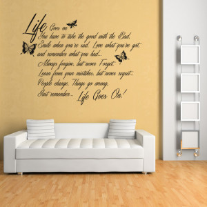 Life Goes On Wall Sticker Quote Wall Decal Art