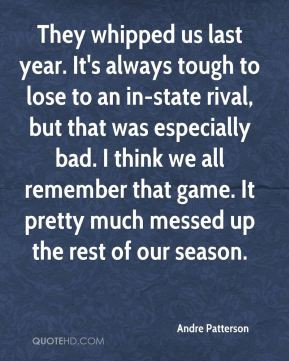 always tough to lose to an in-state rival, but that was especially bad ...