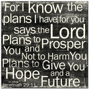 Jeremiah 29:11One of my favorites!