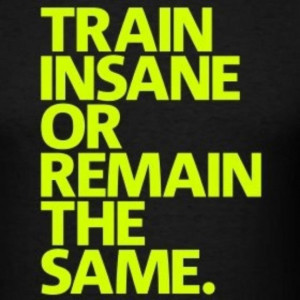 Train Insane or Remain the Same.