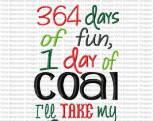 Christmas Embroidery Design 364 day s of fun 1 day of coal ...