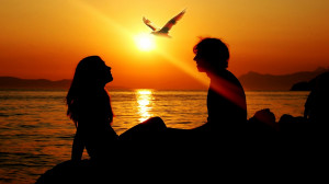 romantic couple sunset Wallpaper-HD