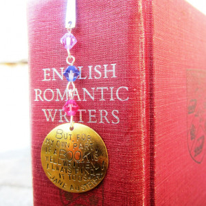 Jane Austen quote bookmark - books are too short - hand stamped metal ...