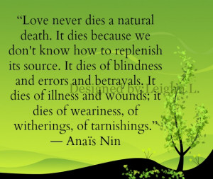 Quote Love Never Dies a Natural Death