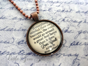 Alice in Wonderland Quote Necklace - Book Jewelry or Keychain Glass ...