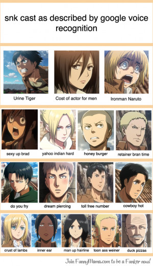 AoT Characters Defined in Google Voice