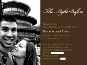 Our rehearsal dinner invites came today!!!
