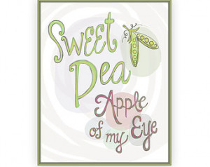 Sweet Pea Nursery Art Print, Gender Neutral Baby Room Decor Nursery ...