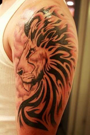 Artistic Lion Tattoo on arm
