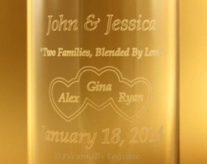 BLENDED FAMILY WEDDING Floating Uni ty Glass Vase and Candle ivory ...