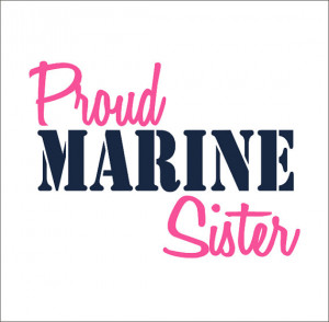 Proud Marine Sister Vinyl Car Decal Military Car Window Sticker Vinyl ...