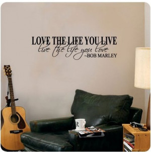 HOT Bob Marley Quote Home Decal Decor Love Life Saying Quotes Black ...