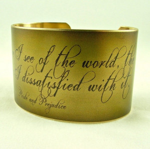 Jane Austen quote brass cuff #janeausten #jewelry #gifts