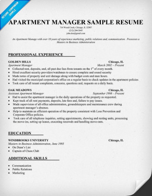 ... management resume samples vista ridge work ideas apartments management
