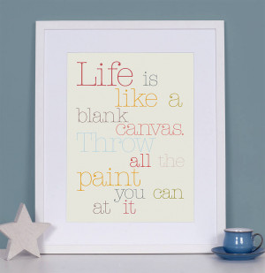 wall decor life is a blank canvas quotes