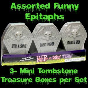 Novelty Gothic REST IN PIECES BONES CANDY FILLED TOMBSTONES Halloween ...
