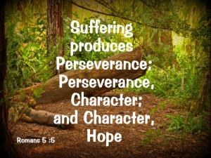 Suffering produces perseverance; perseverance, character; and ...