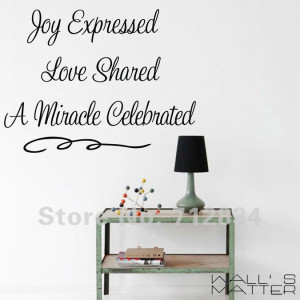 ... Christmas Decor Joy Love and Miracle Wall Stickers Wall Quote Decals