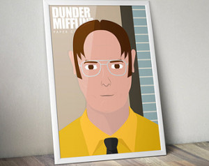 Dwight Schrute A4/A3 Poster. The Office Print. Flat Design.