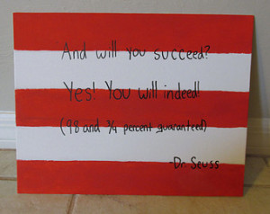 Success Dr. Seuss Quote Handmade Ca nvas Painting ...