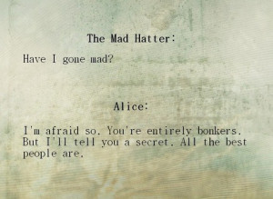 Alice In Wonderland book quotes Mad Hatter