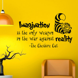 Alice In Wonderland Wall Decal Quote Imagination Is The Only Weapon ...