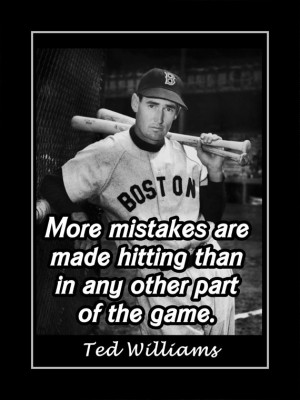 Baseball Motivation Poster Ted Williams Boston Red Sox Photo Quote ...
