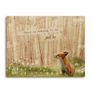 Fox art print on wood with quote JUST BE by bigbearandthewolf, $12.00