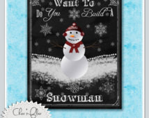 FROZEN Build A SNOWMAN - Wall Art Q uote - Frozen Print Chalkboard ...