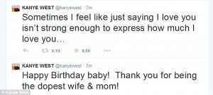 Poetic: Kanye posted two back-to-back Tweets wishing his ladylove a ...