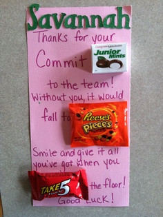 Candygram to wish cheerleaders good luck for competition! :) More